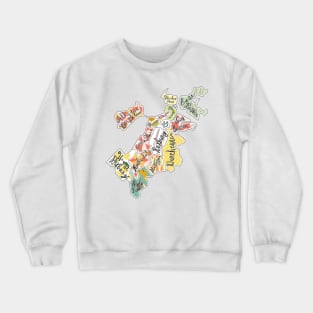 map of boston, mass Crewneck Sweatshirt